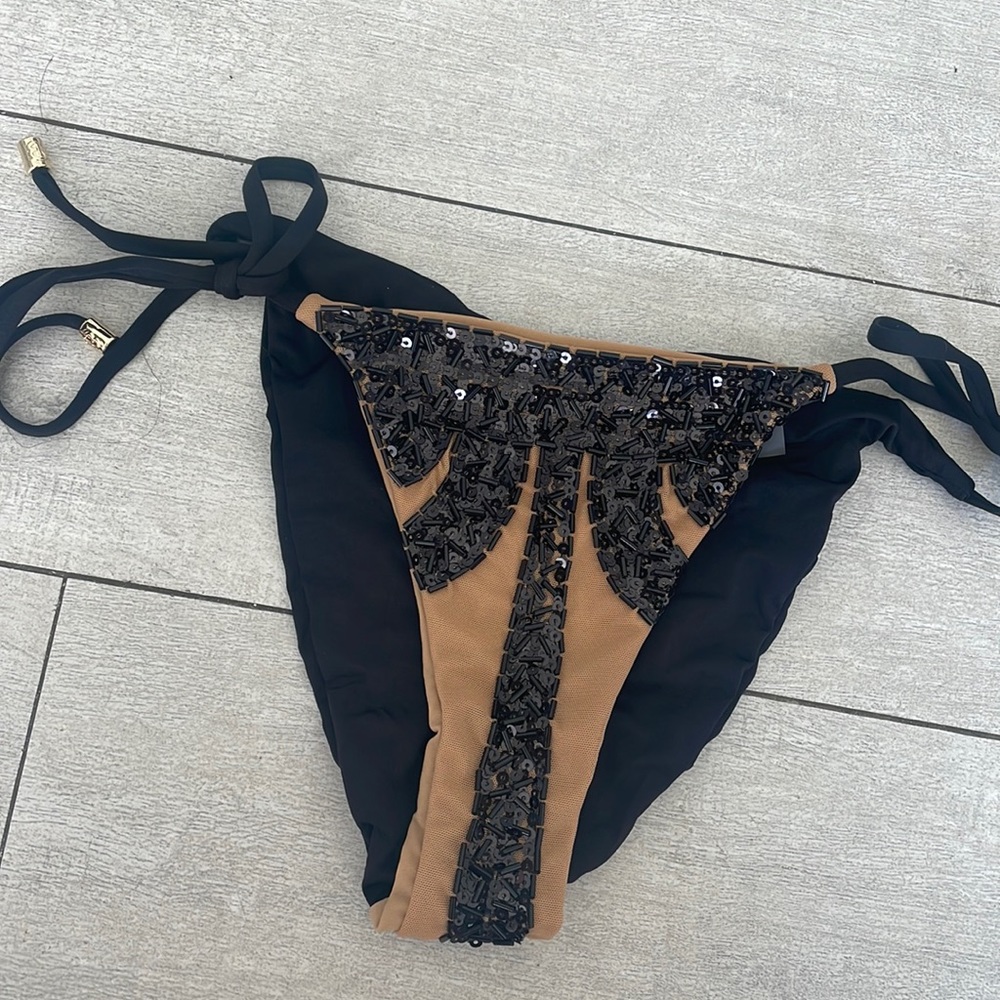 Black Sequin Beach Bunny Bottom